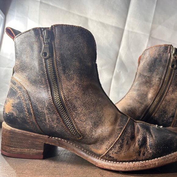 BED|STU Shoes - BedStu Organic Leather Ankle Boots Distressed Cobbler Series Size 9